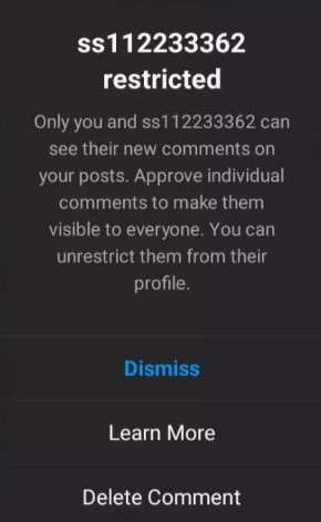 Comment are private from restricted accounts
