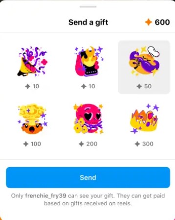 Use Reels Gifts