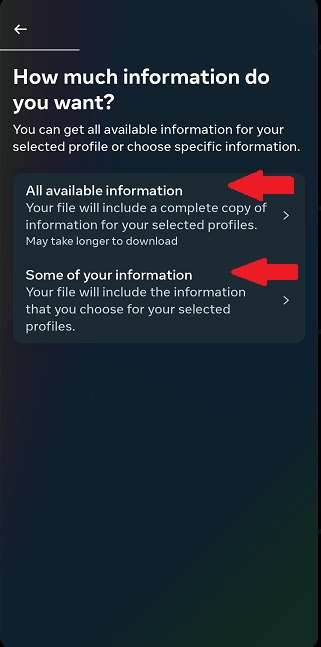 Select ‘Some of your information’, and check ‘Messages’.