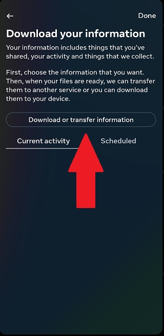 Enter your email address and tap “Request Download”.