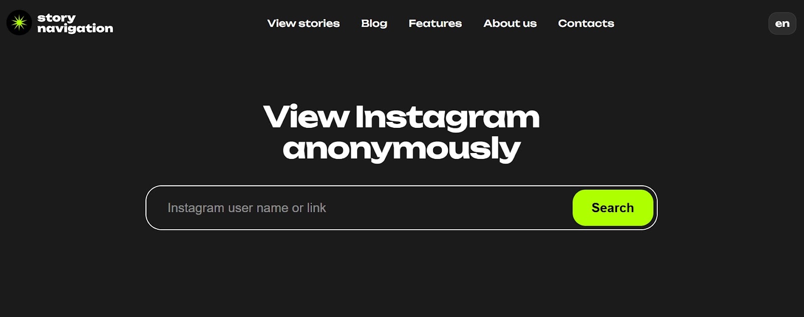 InstaNavigation homepage