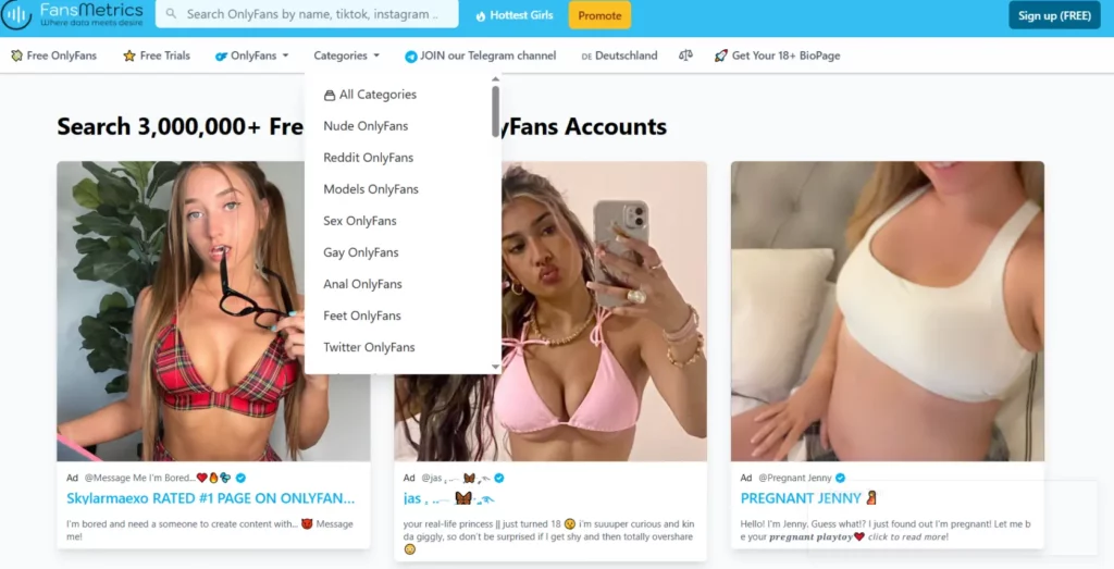 FansMetrics: Free Search Engine for OnlyFans Accounts