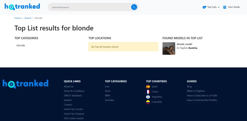 HotRanked OnlyFans Search Engine