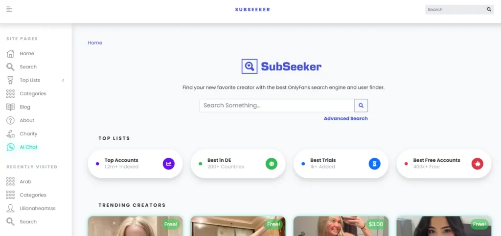 SubSeeker OnlyFans Account Search Engine