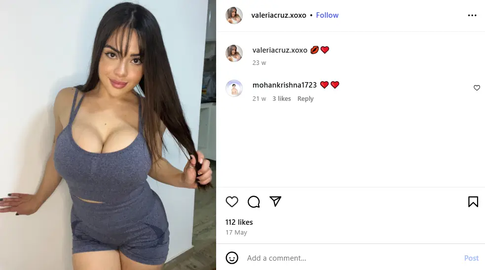 Valeriacruz Instagram page