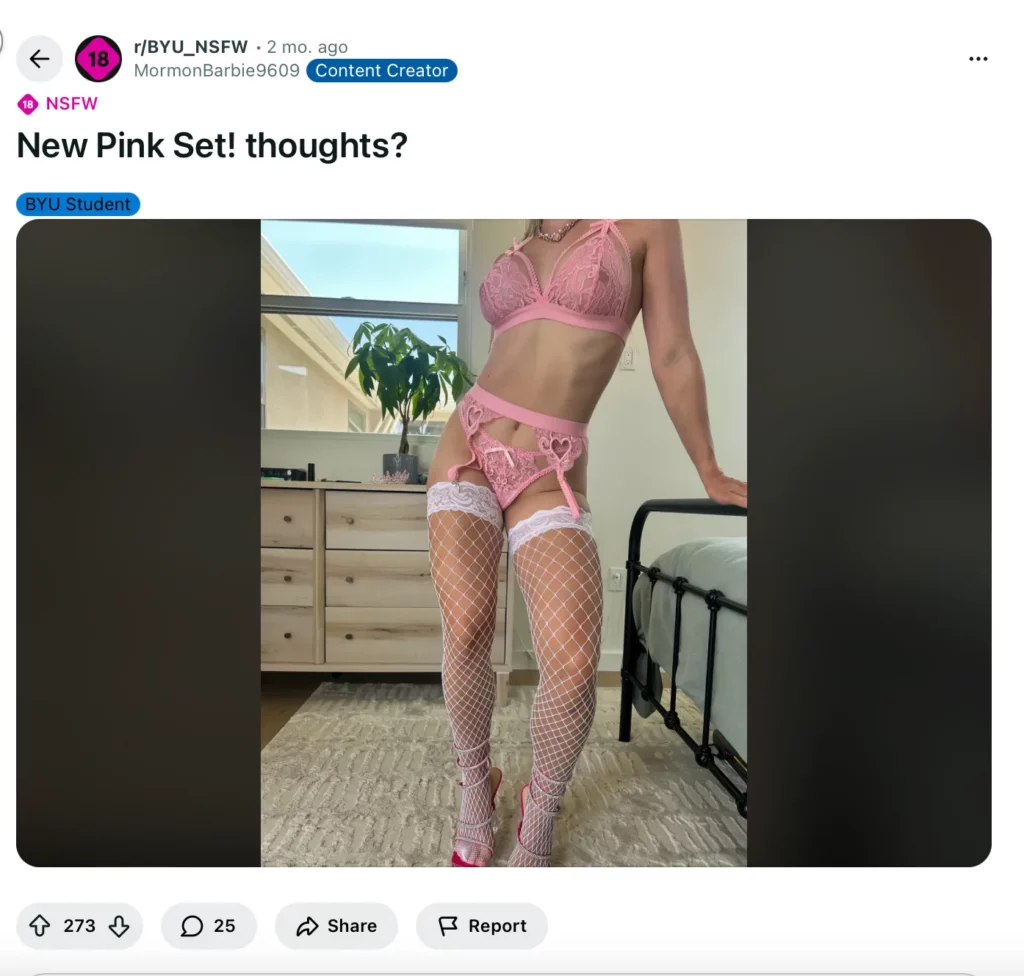 Mormon Barbie in her pink set