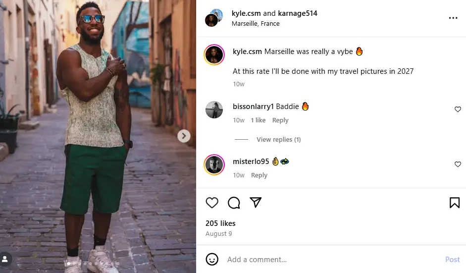 Kyle Smile Instagram post