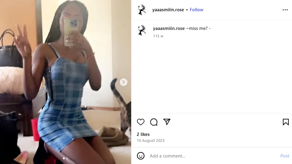 Petite Jaz Instagram post