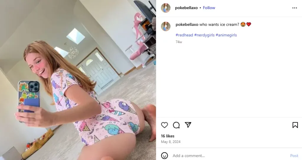 Pokebella Instagram account @pokebella.xo