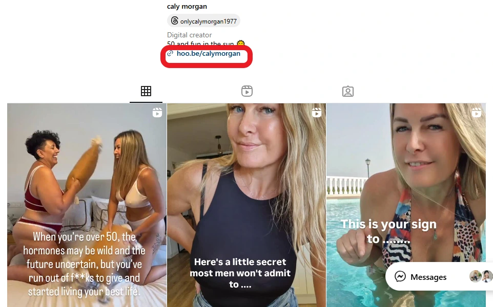 searching for OnlyFans on IG using link-in-bio tools