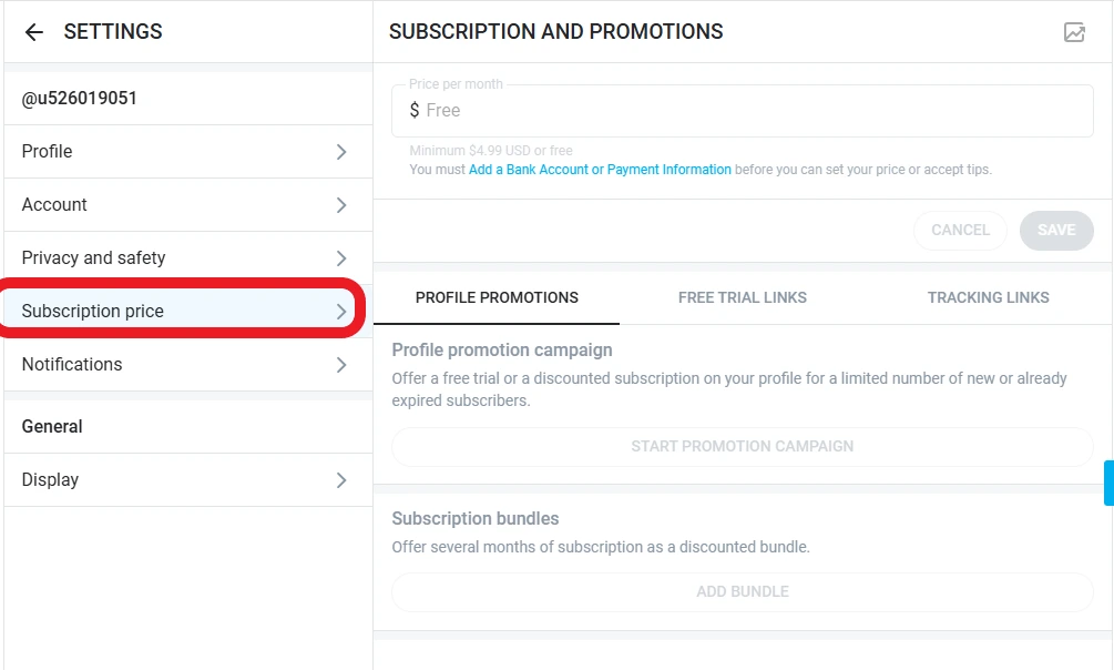 setting up subscription